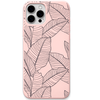 Tropical Leaves engraved silicone phone cover in Blush Pink