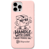 Shiprocket Handle With Care engraved phone cover in Blush Pink