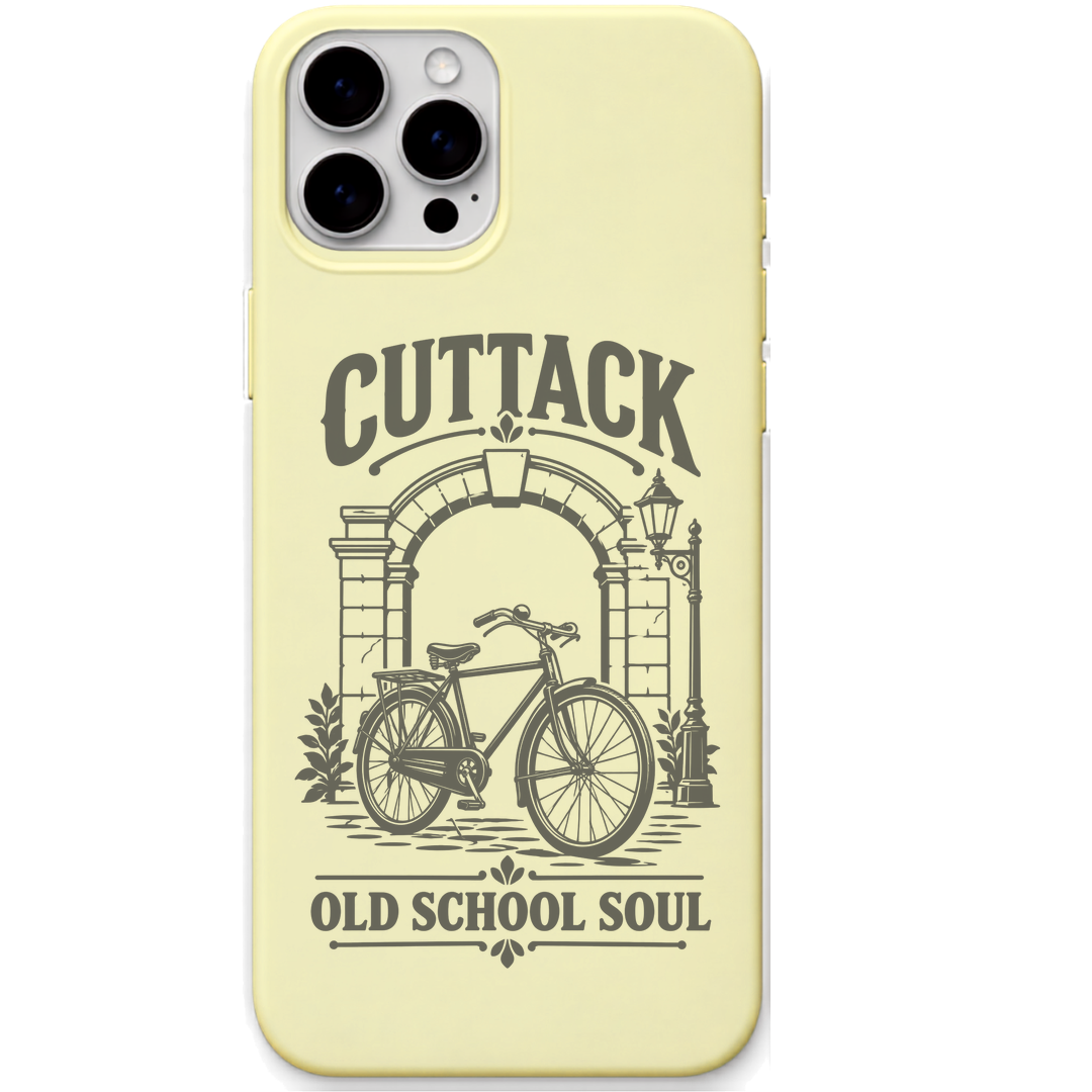 Cuttack Old School Soul engraved pastel silicone phone cover in Lemon Yellow