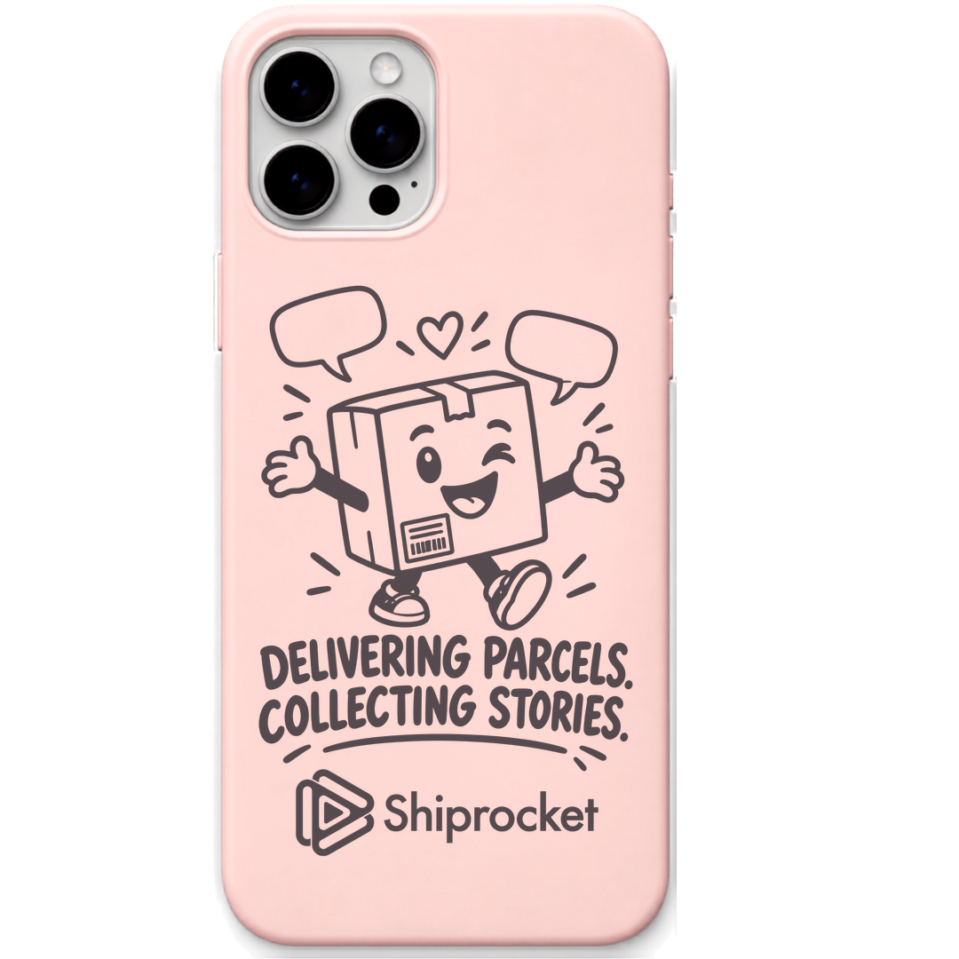 Shiprocket Collecting Stories engraved phone cover in Blush Pink