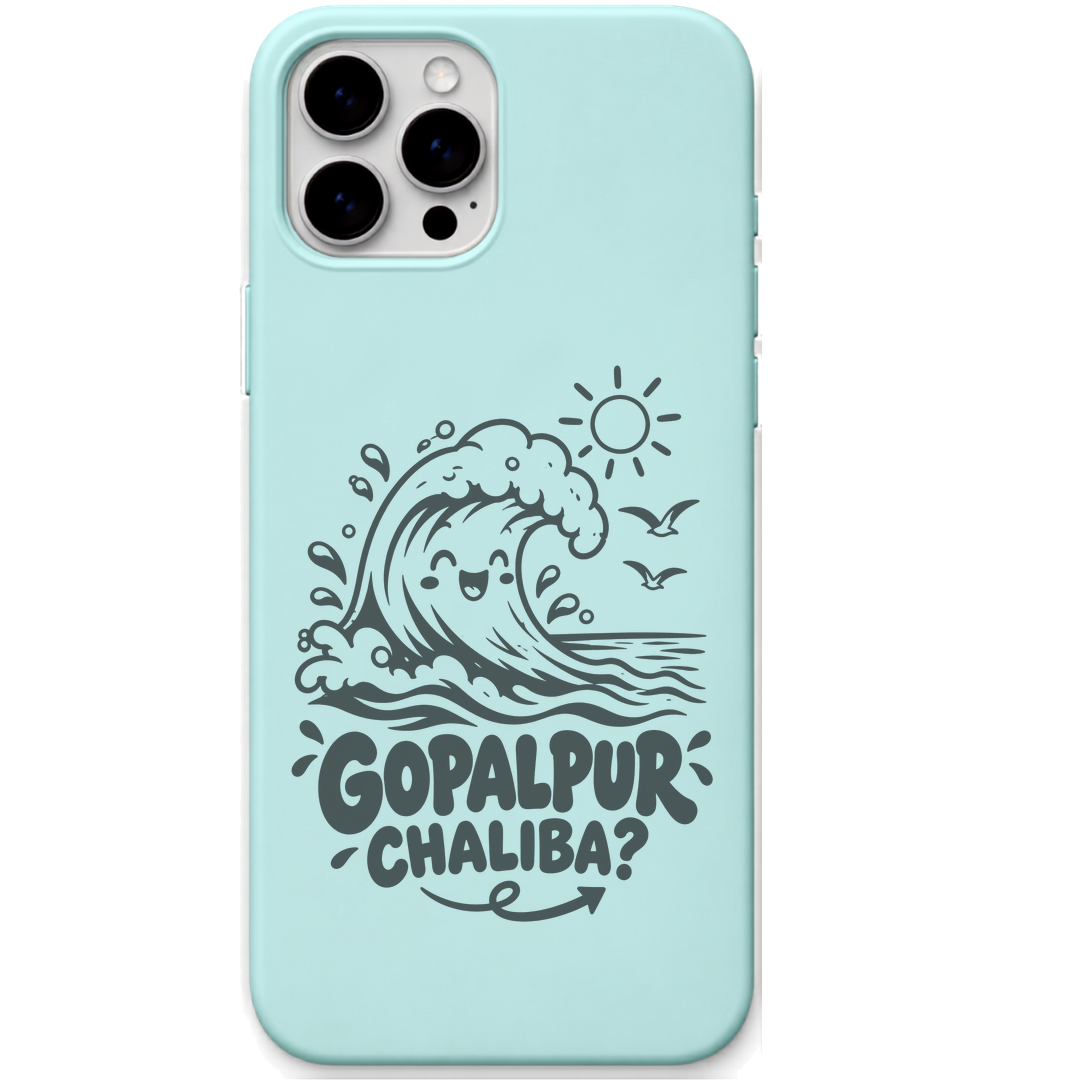 Gopalpur Chaliba engraved pastel silicone phone cover in Mint Green
