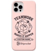 Shiprocket Teamwork + Name engraved phone cover in Blush Pink