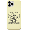 My Safe Place Pandas panda heart hug engraved pastel silicone phone cover in Lemon Yellow