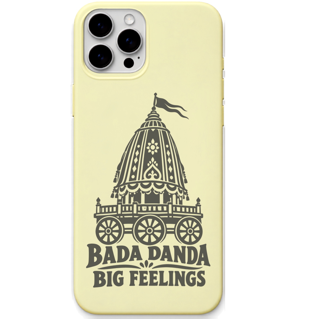 Bada Danda Big Feelings engraved pastel silicone phone cover in Lemon Yellow