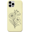 Wildflower Energy wildflower bouquet engraved pastel silicone phone cover in Lemon Yellow