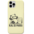 Kal Se Pakka Panda panda procrastination meme engraved pastel silicone phone cover in Lemon Yellow