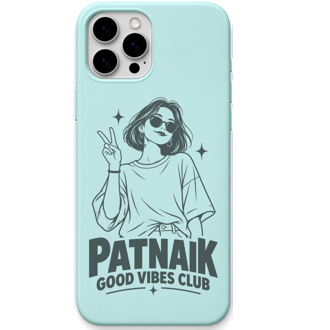 Patnaik Good Vibes Club engraved pastel silicone phone cover in Mint Green