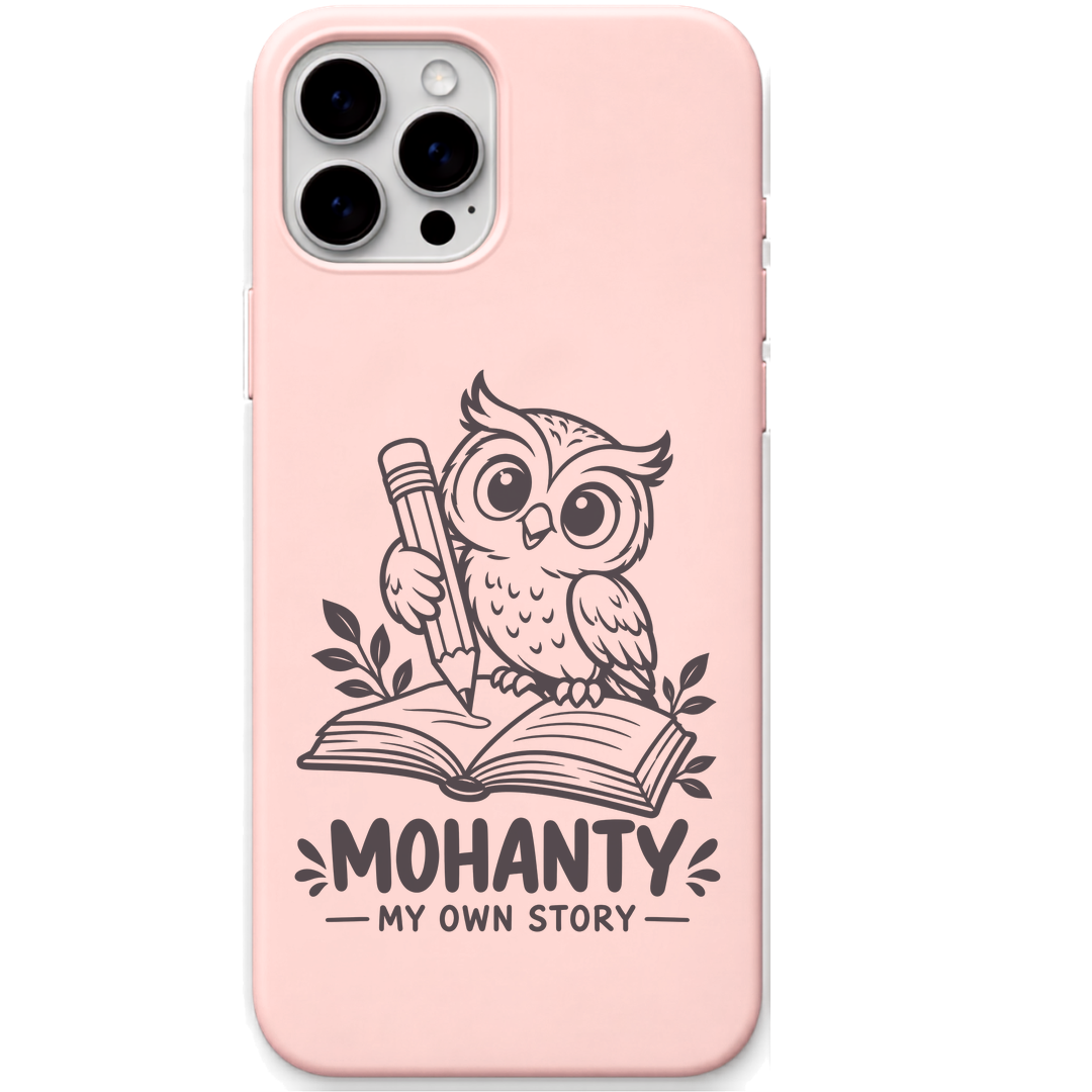 Mohanty My Own Story engraved pastel silicone phone cover in Blush Pink