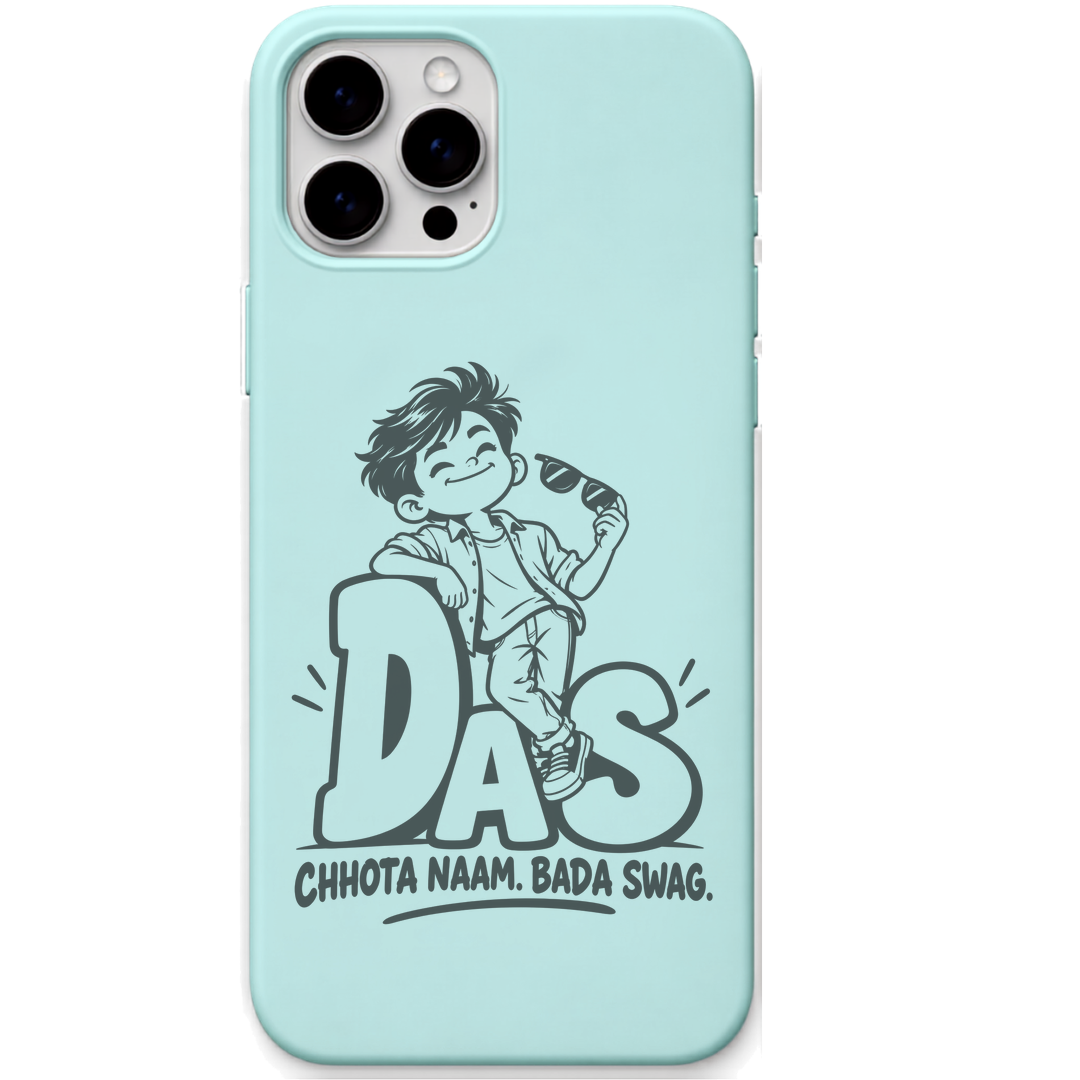Das Chhota Naam Bada Swag engraved pastel silicone phone cover in Mint Green