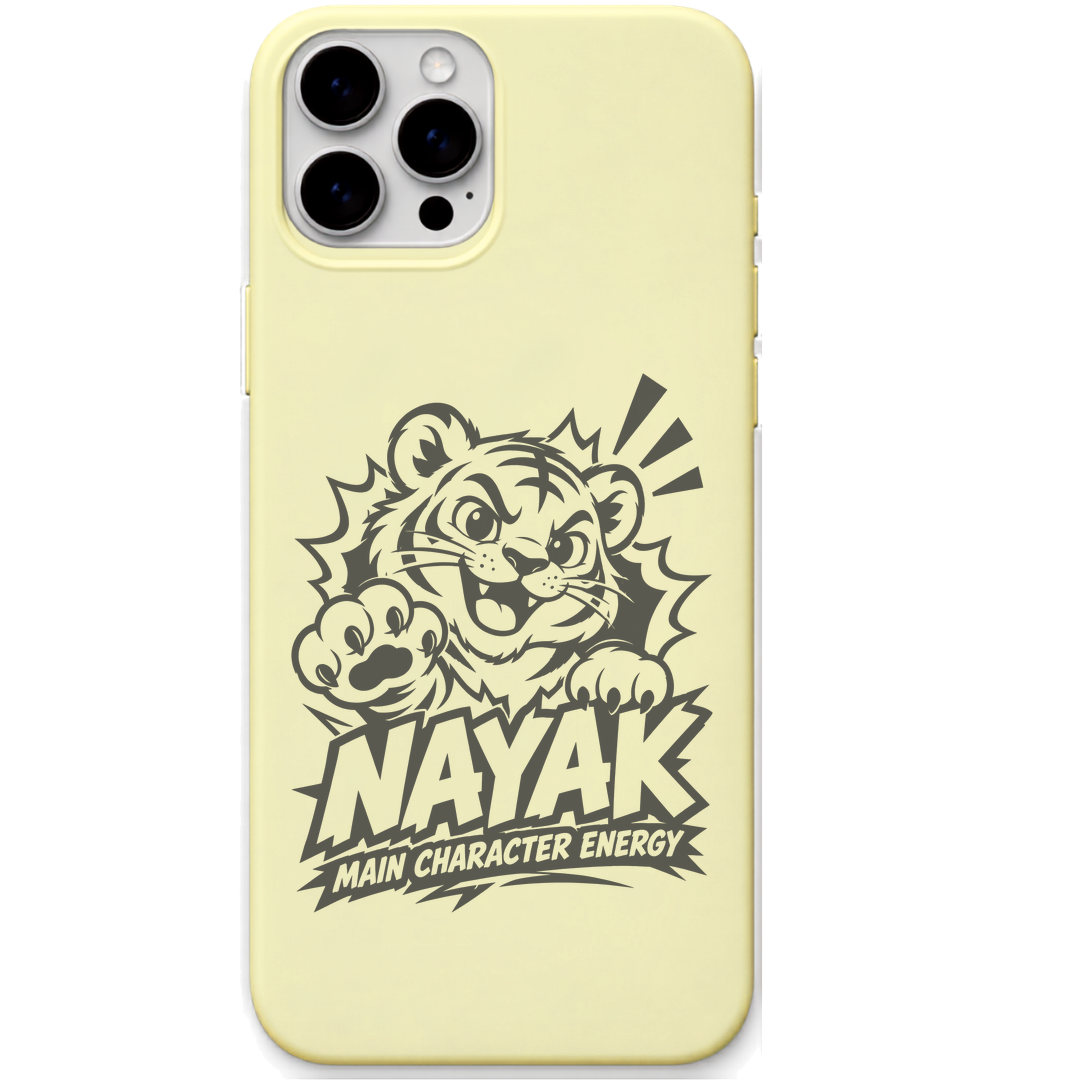 Nayak Main Character Energy engraved pastel silicone phone cover in Lemon Yellow