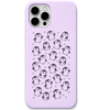 Penguin Huddle cute penguin pattern engraved pastel silicone phone cover in Lavender