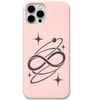 Infinite Orbit celestial infinity engraved pastel silicone phone cover in Blush Pink