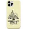 Bhubaneswar Temple City Soul engraved pastel silicone phone cover in Lemon Yellow