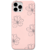 Airy Florals engraved silicone phone cover in Blush Pink