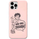 Hau Hau Dekhiba Odia Reply Mode engraved pastel silicone phone cover in Blush Pink
