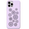 Circle of Calm circular mandala pattern engraved pastel silicone phone cover in Lavender