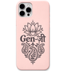 Gen-Zee Desi Roots lotus paisley lettering engraved silicone phone cover in Blush Pink