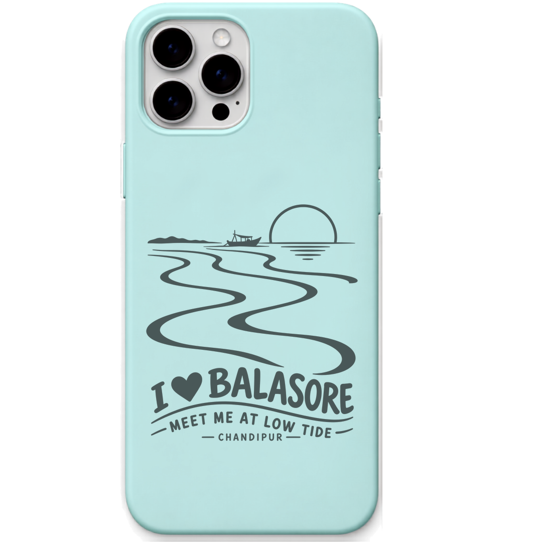 Balasore Meet Me at Low Tide engraved pastel silicone phone cover in Mint Green