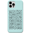 Pattachitra Birdsong engraved pastel silicone phone cover in Mint Green