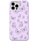 Butterfly Flight engraved silicone phone cover in Lavender