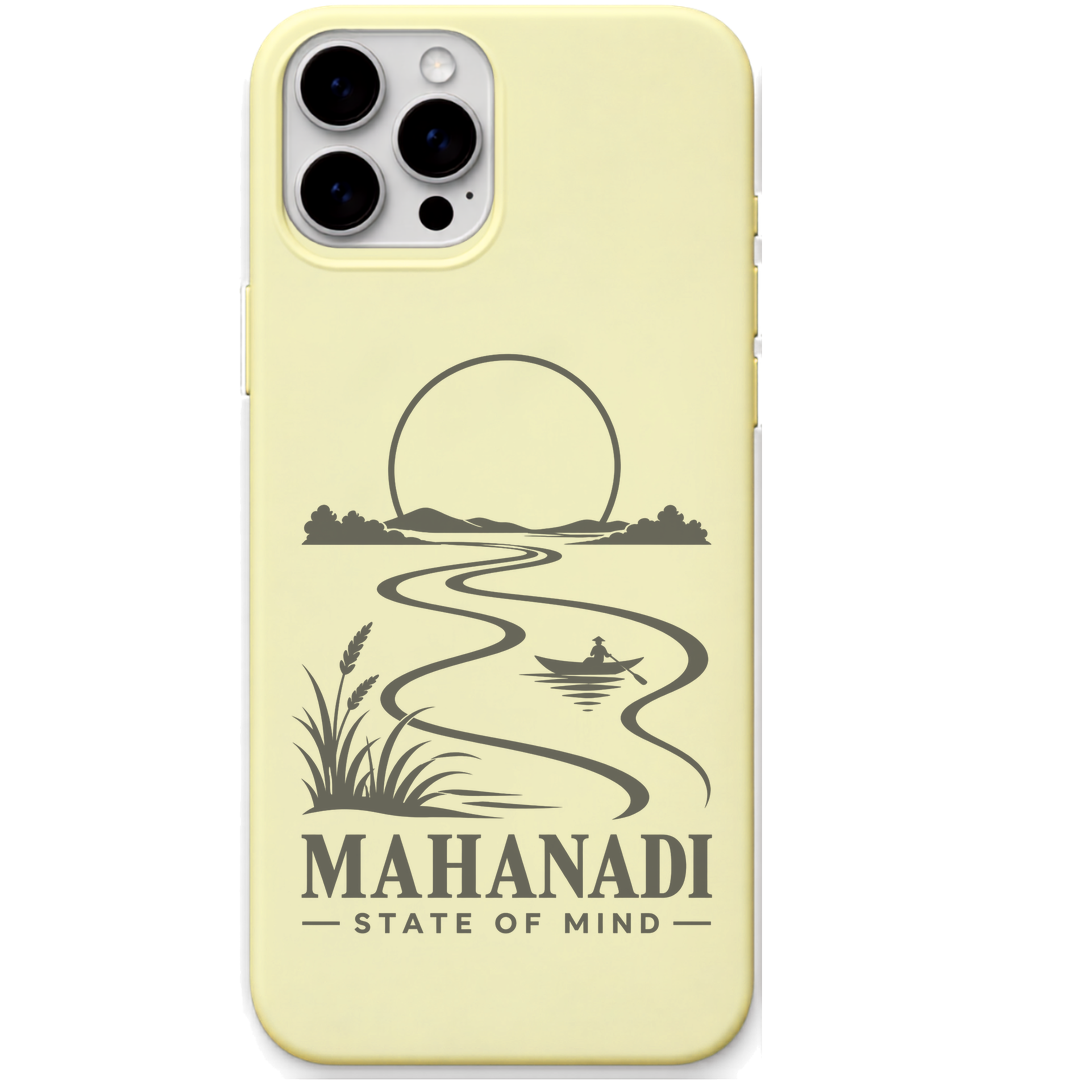 Mahanadi State of Mind engraved pastel silicone phone cover in Lemon Yellow