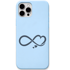 Forever Connected heart infinity engraved pastel silicone phone cover in Sky Blue