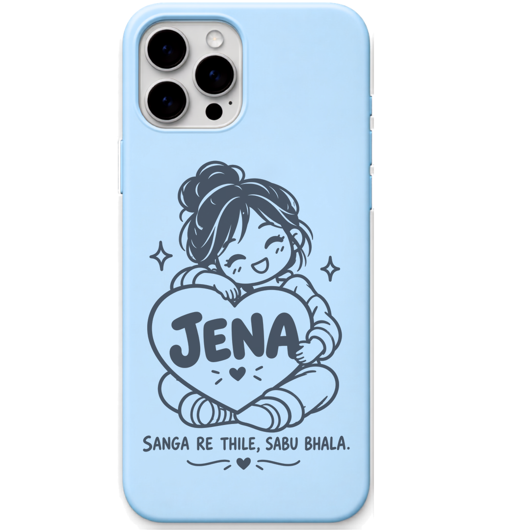 Jena Pocket Sunshine engraved pastel silicone phone cover in Sky Blue