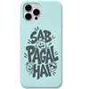 Sab Pagal Hai funny cartoon mood engraved silicone phone cover in Mint Green
