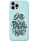 Sab Pagal Hai funny cartoon mood engraved silicone phone cover in Mint Green