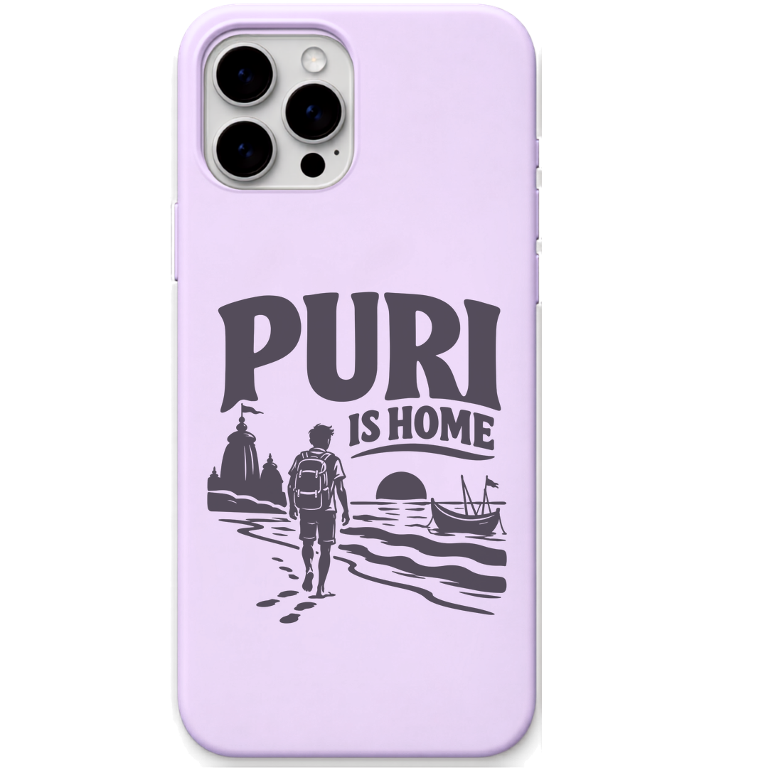 Puri Is Home Beach Walker engraved pastel silicone phone cover in Lavender