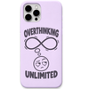 Overthinking Unlimited funny infinity quote engraved pastel silicone phone cover in Lavender