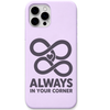 Always in Your Corner heart infinity quote engraved pastel silicone phone cover in Lavender