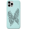 Wings Unbound ornamental butterfly engraved pastel silicone phone cover in Mint Green
