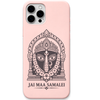 Jai Maa Samalei engraved pastel silicone phone cover in Blush Pink