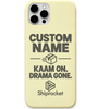 Shiprocket Kaam On, Drama Gone + Name engraved phone cover in Lemon Yellow