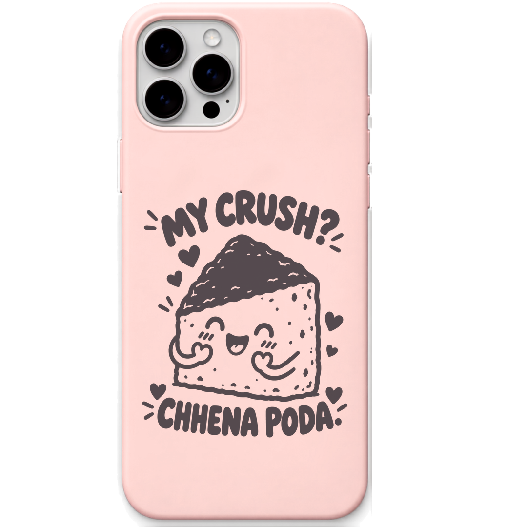 My Crush Chhena Poda engraved pastel silicone phone cover in Blush Pink