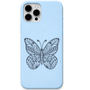 Free Spirit Butterfly ornamental butterfly engraved pastel silicone phone cover in Sky Blue