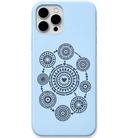 My Inner Circle circular mandala cluster engraved pastel silicone phone cover in Sky Blue