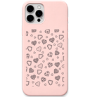 Classic Mixed Hearts mixed heart pattern engraved pastel silicone phone cover in Blush Pink