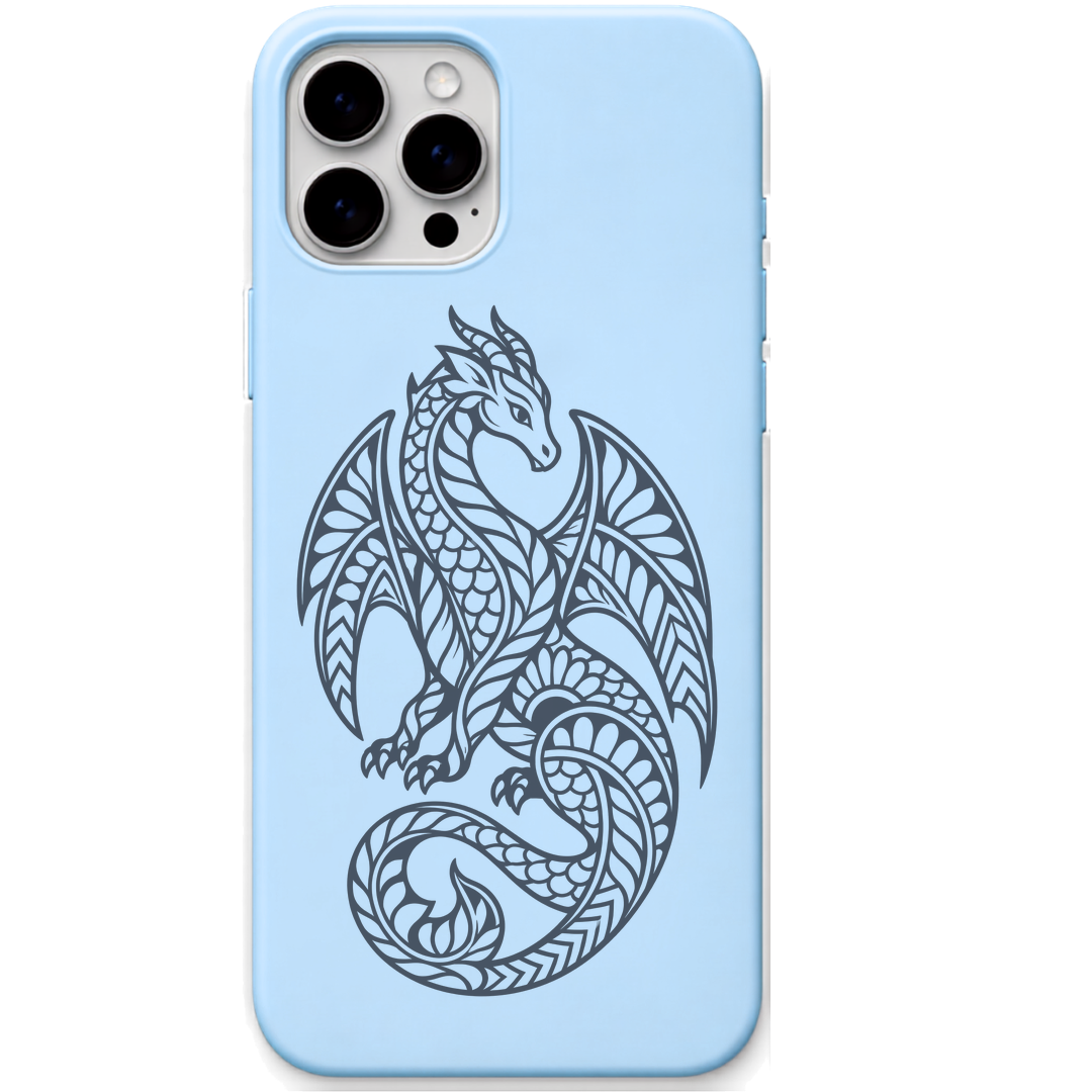 Dreamguard Dragon ornamental dragon engraved pastel silicone phone cover in Sky Blue