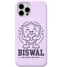 Biswal My People My Power engraved pastel silicone phone cover in Lavender