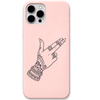Desi Finger Swag mehndi hand attitude art engraved silicone phone cover in Blush Pink