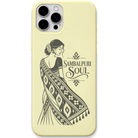 Sambalpuri Soul engraved pastel silicone phone cover in Lemon Yellow