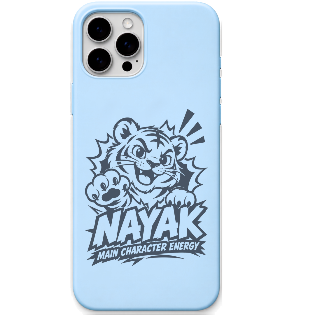 Nayak Main Character Energy engraved pastel silicone phone cover in Sky Blue