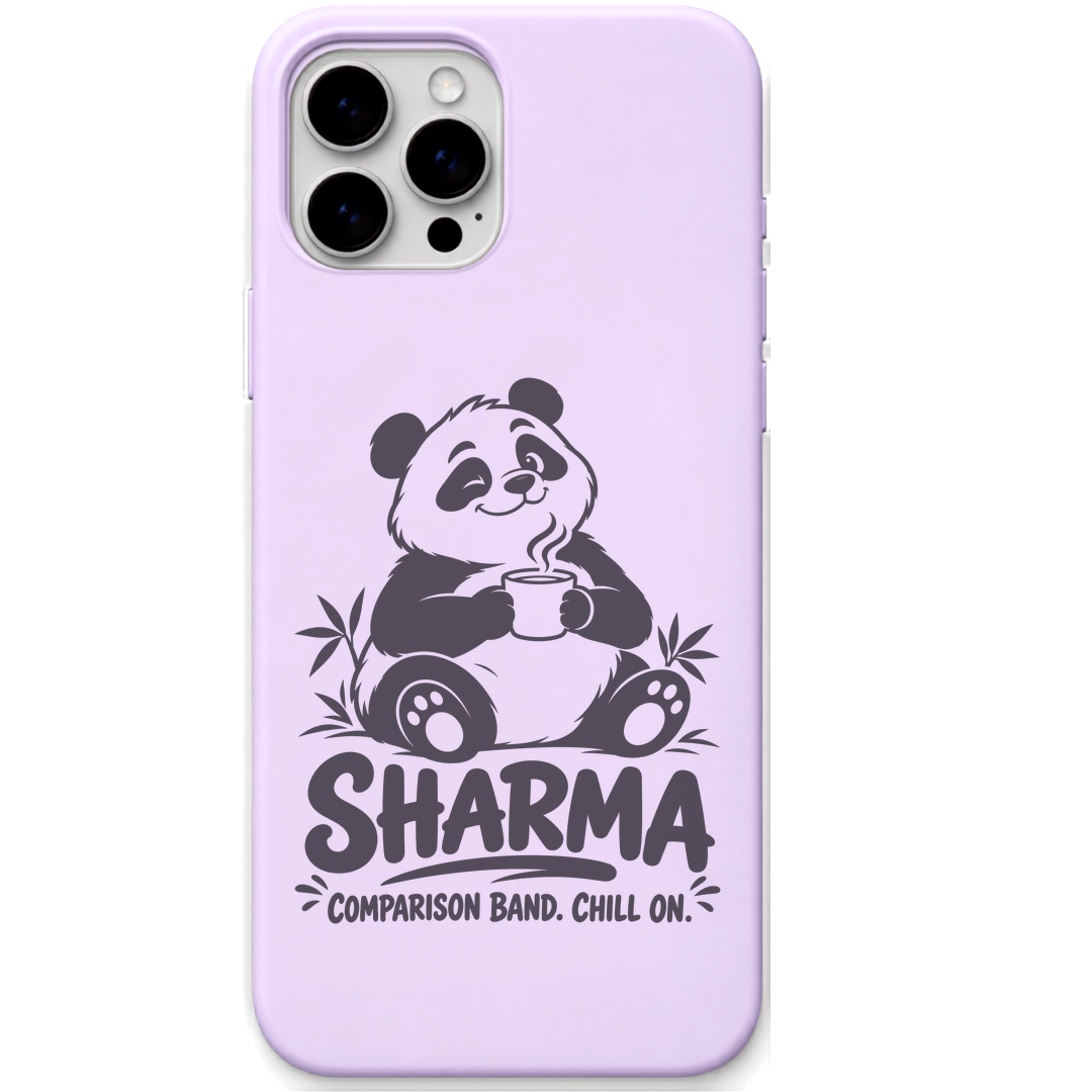Sharma Comparison Band Chill On engraved silicone phone cover in Lavender