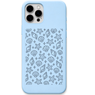 Seaside Pocket Finds engraved pastel silicone phone cover in Sky Blue