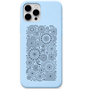 Organised Chaos circle square pattern engraved pastel silicone phone cover in Sky Blue