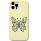 Free Spirit Butterfly ornamental butterfly engraved pastel silicone phone cover in Lemon Yellow