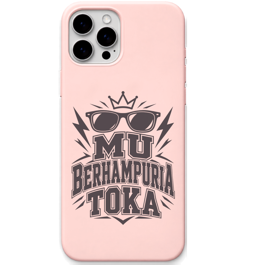 Mu Berhampuria Toka engraved pastel silicone phone cover in Blush Pink