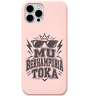 Mu Berhampuria Toka engraved pastel silicone phone cover in Blush Pink